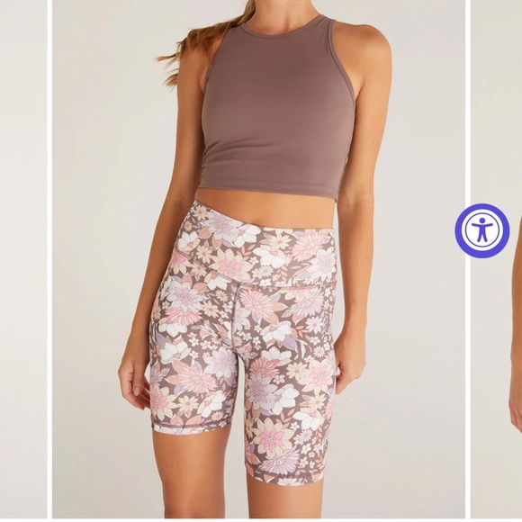 NEW Z Supply Active Pink and Purple floral Bike Shorts size M - Picture 6 of 10